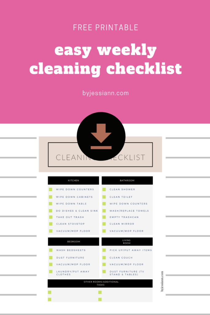 QUICK HOUSE CLEANING CHECKLIST